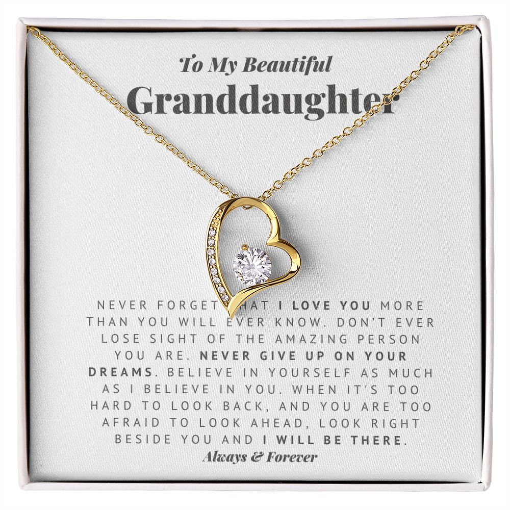 To My Granddaughter Always There Forever Love Necklace