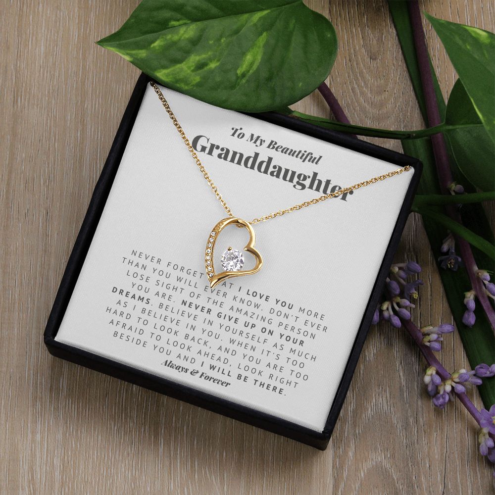 To My Granddaughter Always There Forever Love Necklace