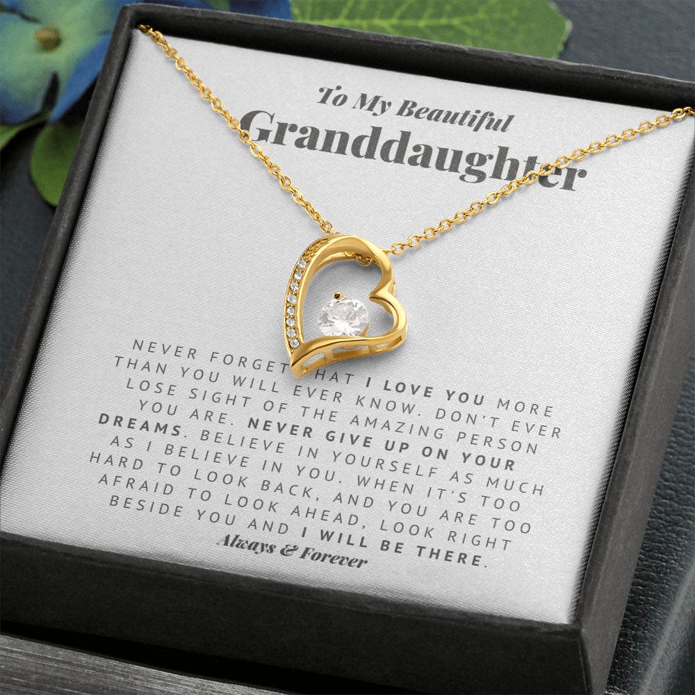 To My Granddaughter Always There Forever Love Necklace