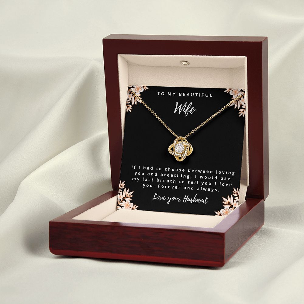 Last Breath Love Knot Necklace for Wife