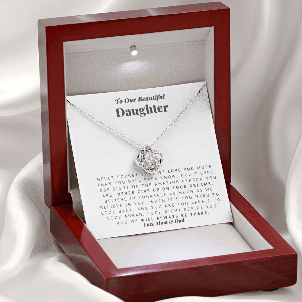 To Our Daughter - Always There Love Knot Necklace
