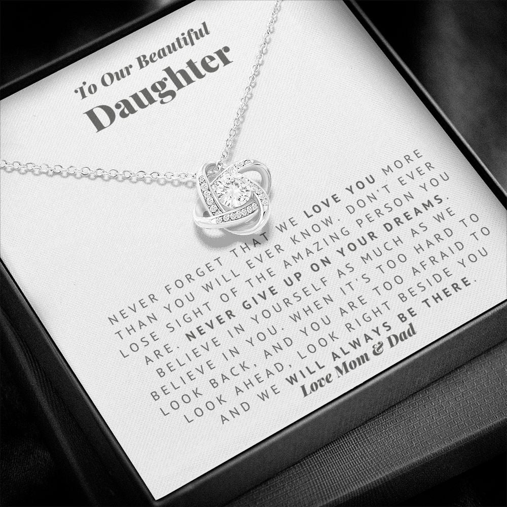 To Our Daughter - Always There Love Knot Necklace