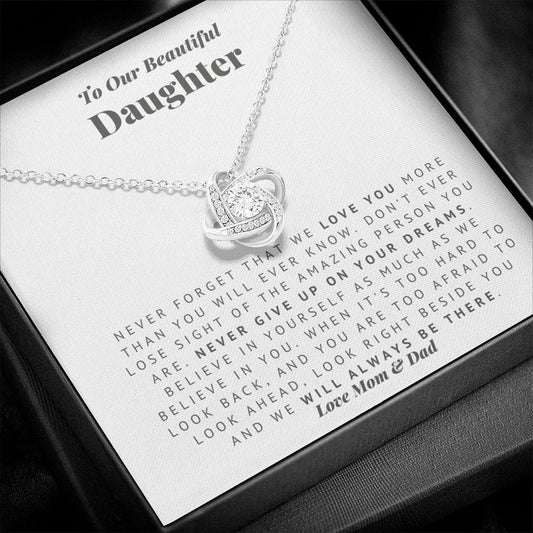 To Our Daughter - Always There Love Knot Necklace