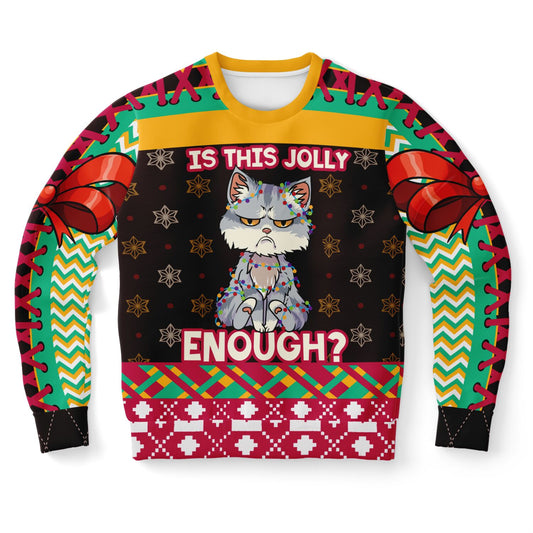 “Is This Jolly Enough?” Grumpy Cat Christmas Ugly Christmas Sweater