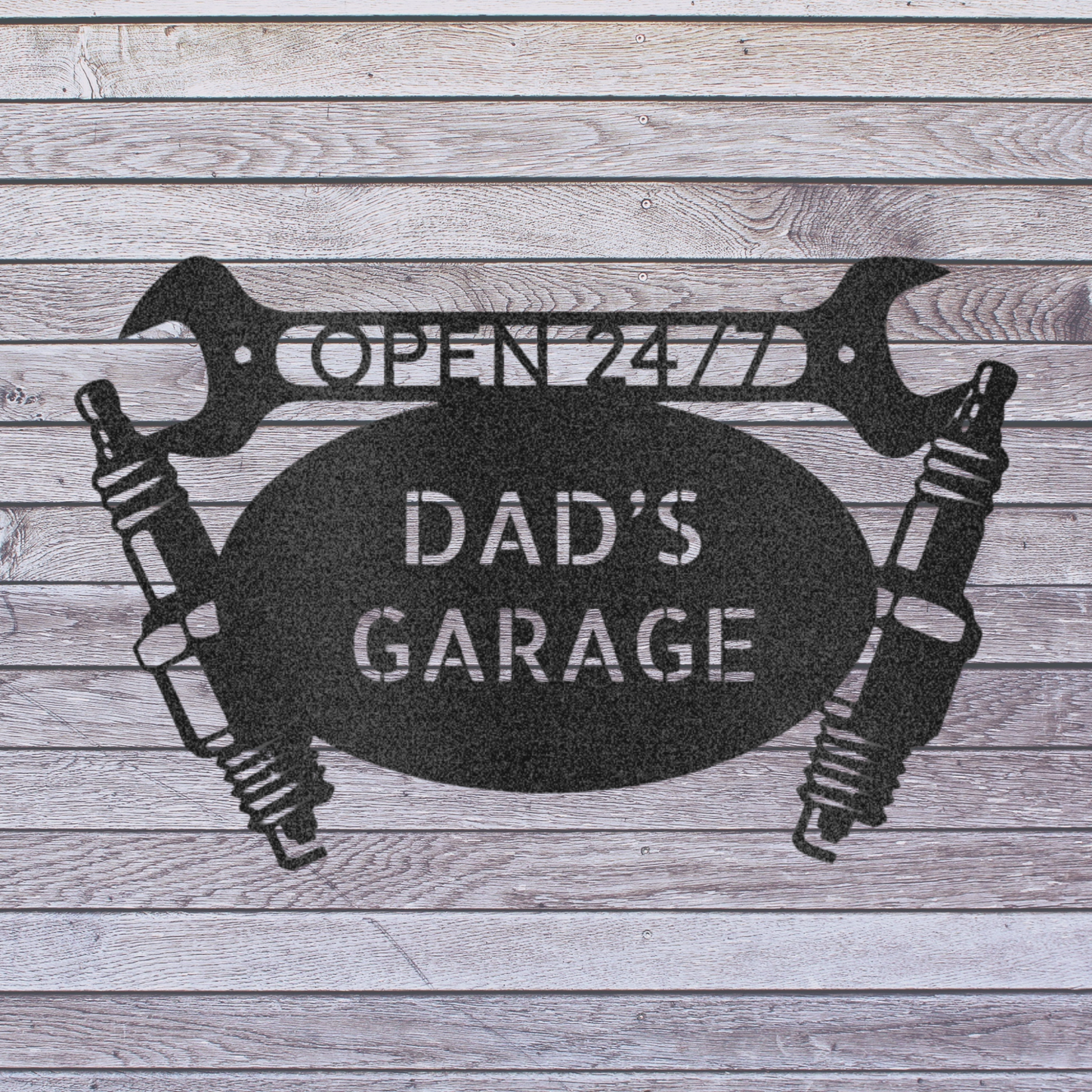 Custom Car Garage Monogram - Metal Wall Art