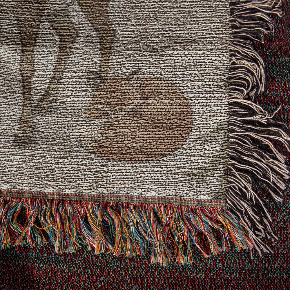 Vintage Christmas Woven Blanket - Santa & Woodland Friends