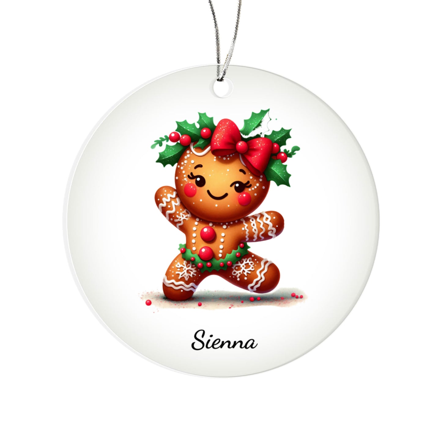 Dancing Gingerbread Custom Name Ornament