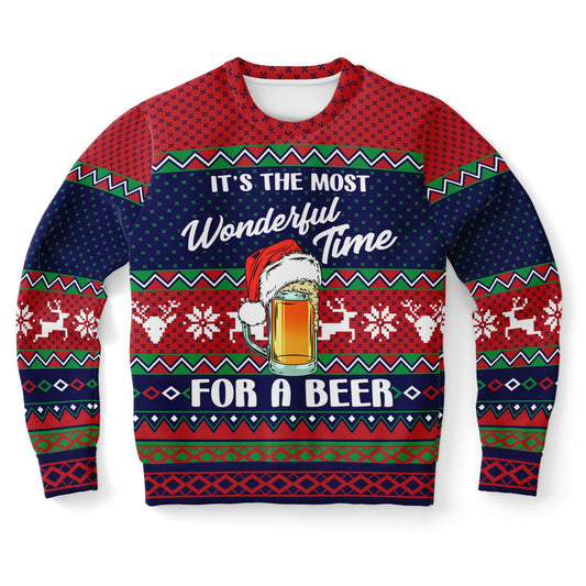 Wonderful time for a beer Ugly Christmas Sweater