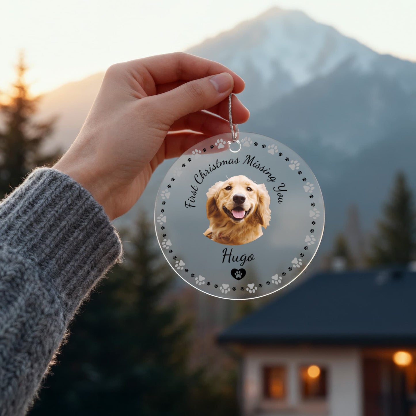 First Christmas Missing You Custom Pet Memorial Ornament
