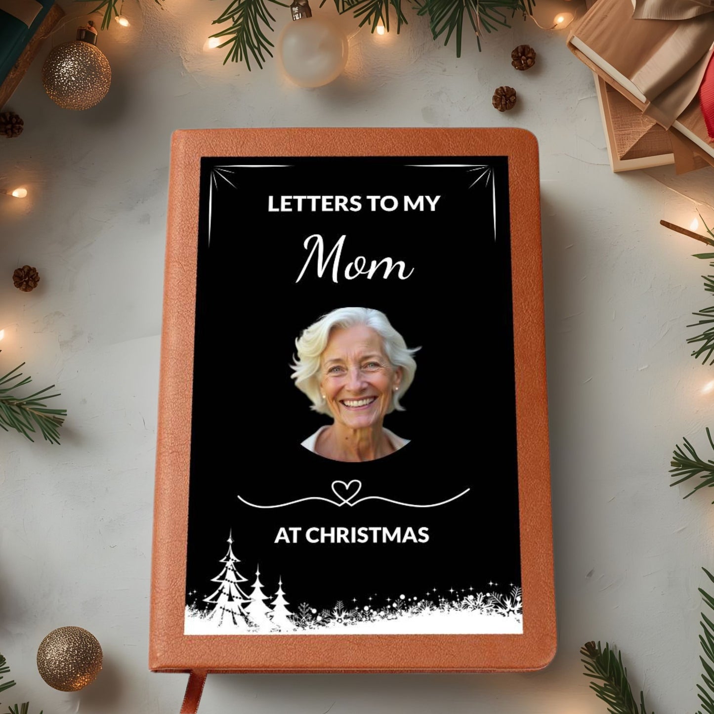 Personalized Christmas Memorial Journal, Custom Photo & Name - Letters to My Loved One at Christmas