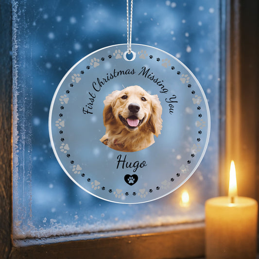 First Christmas Missing You Custom Pet Memorial Ornament