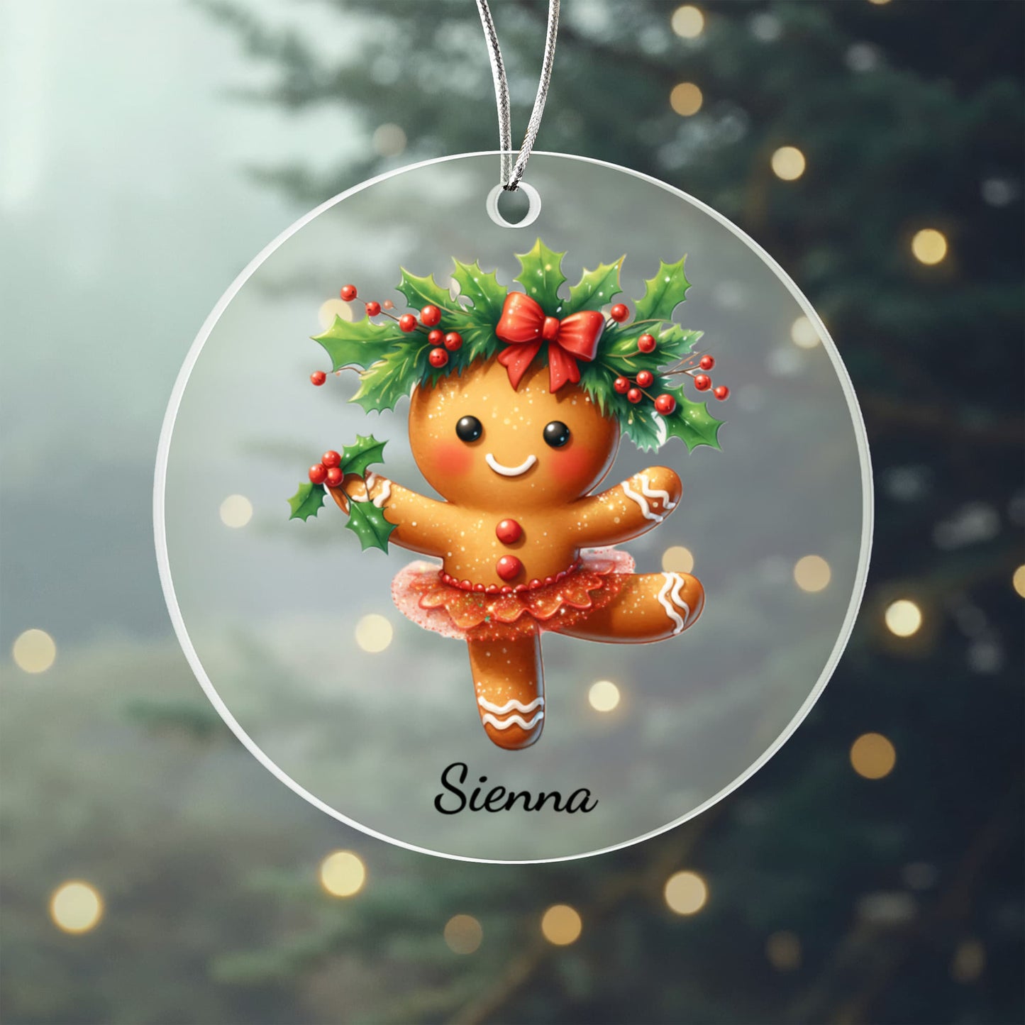 Dancing Gingerbread Custom Name Ornament
