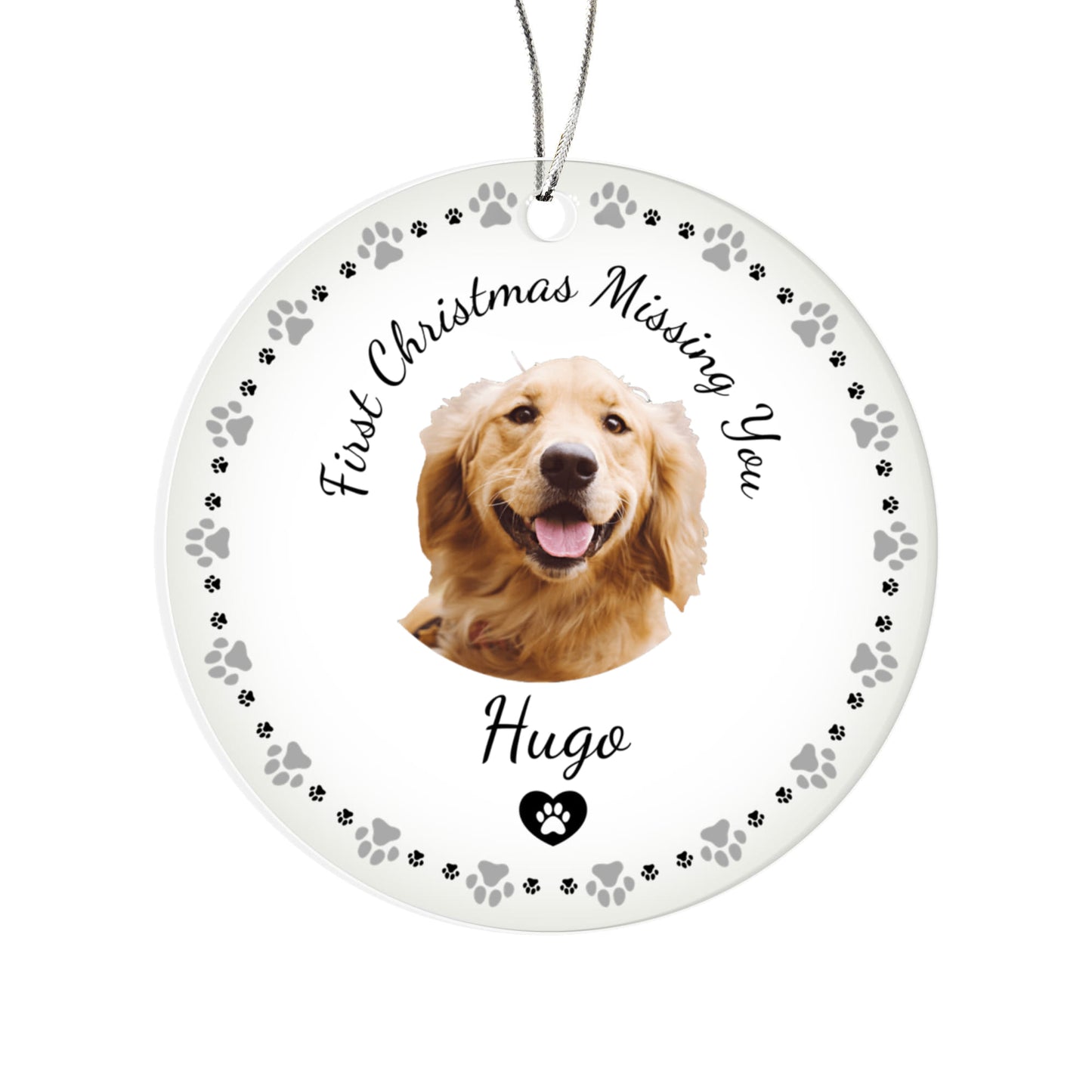 First Christmas Missing You Custom Pet Memorial Ornament