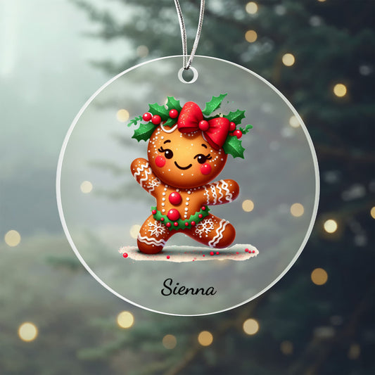 Dancing Gingerbread Custom Name Ornament