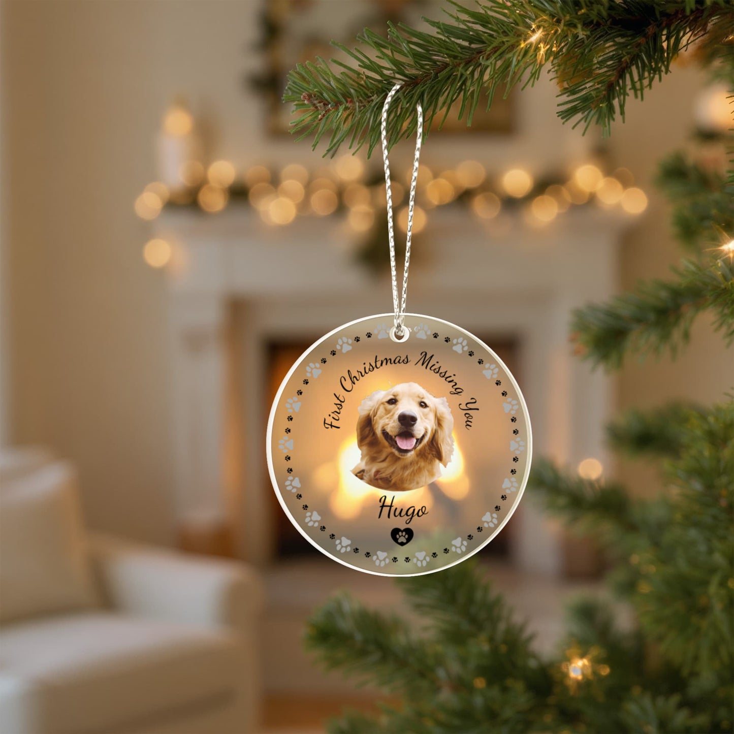 First Christmas Missing You Custom Pet Memorial Ornament
