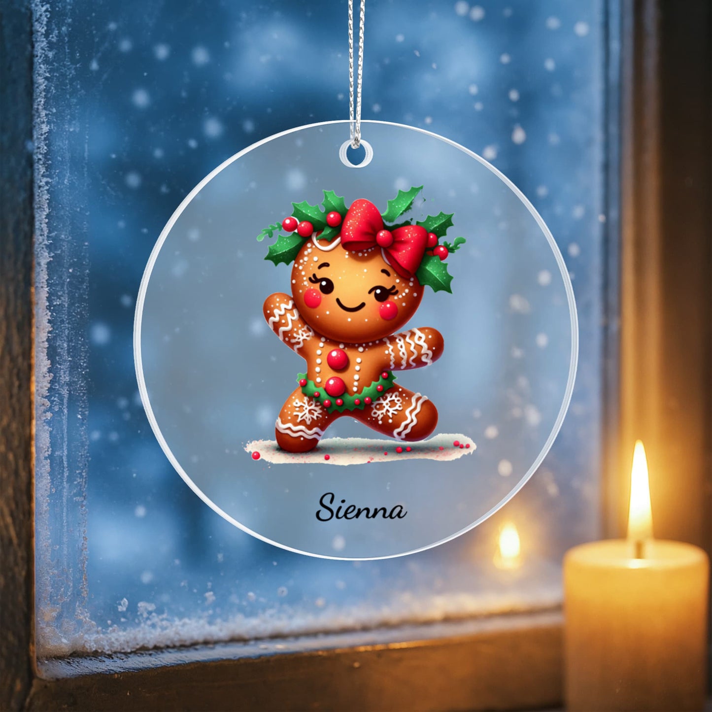 Dancing Gingerbread Custom Name Ornament