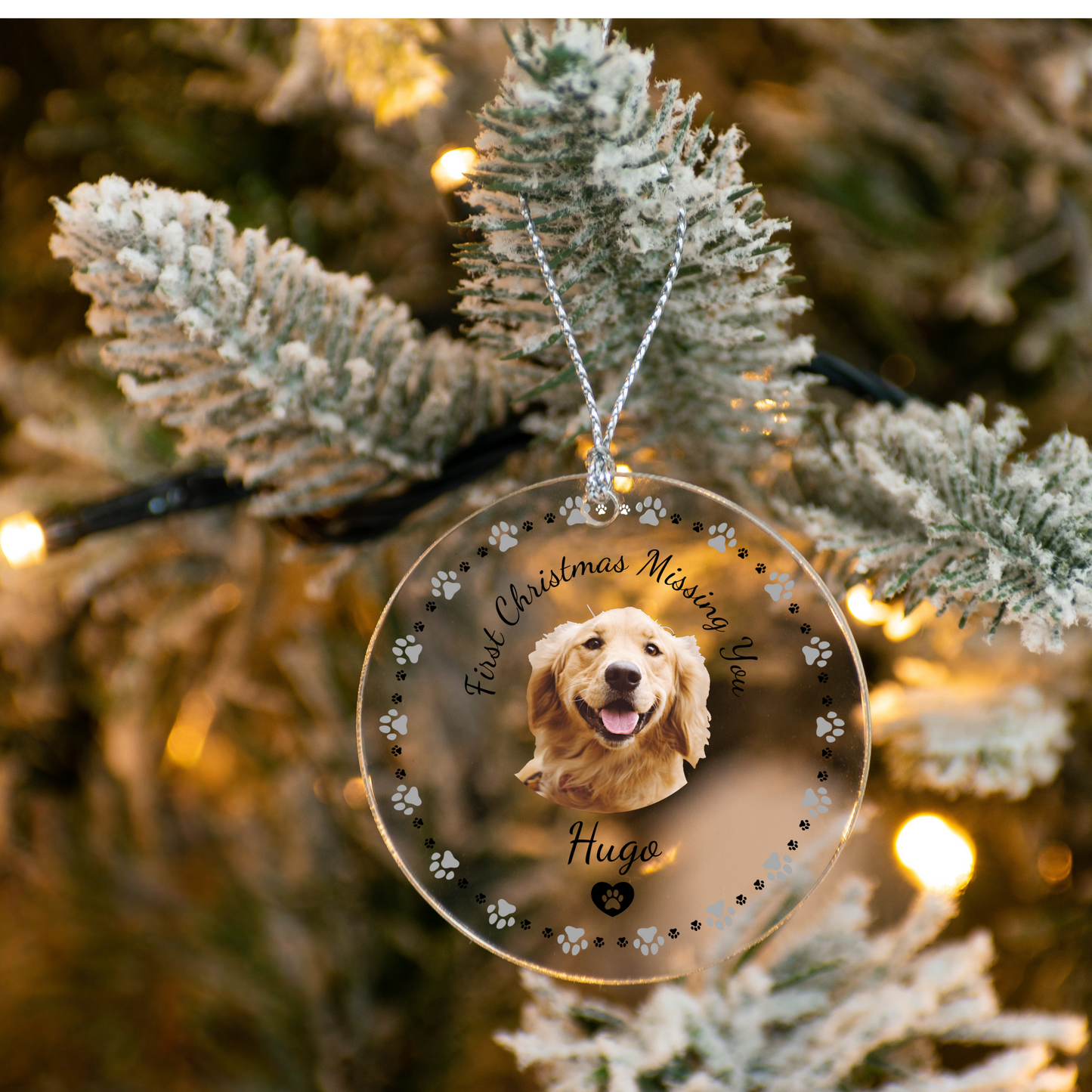 First Christmas Missing You Custom Pet Memorial Ornament