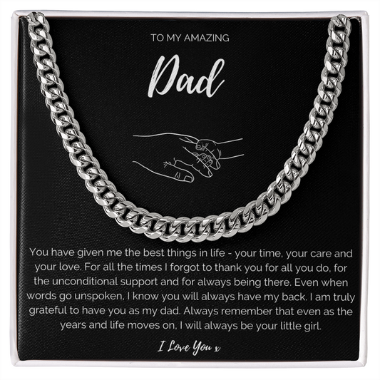Amazing Dad From Daughter - Cuban Link Chain