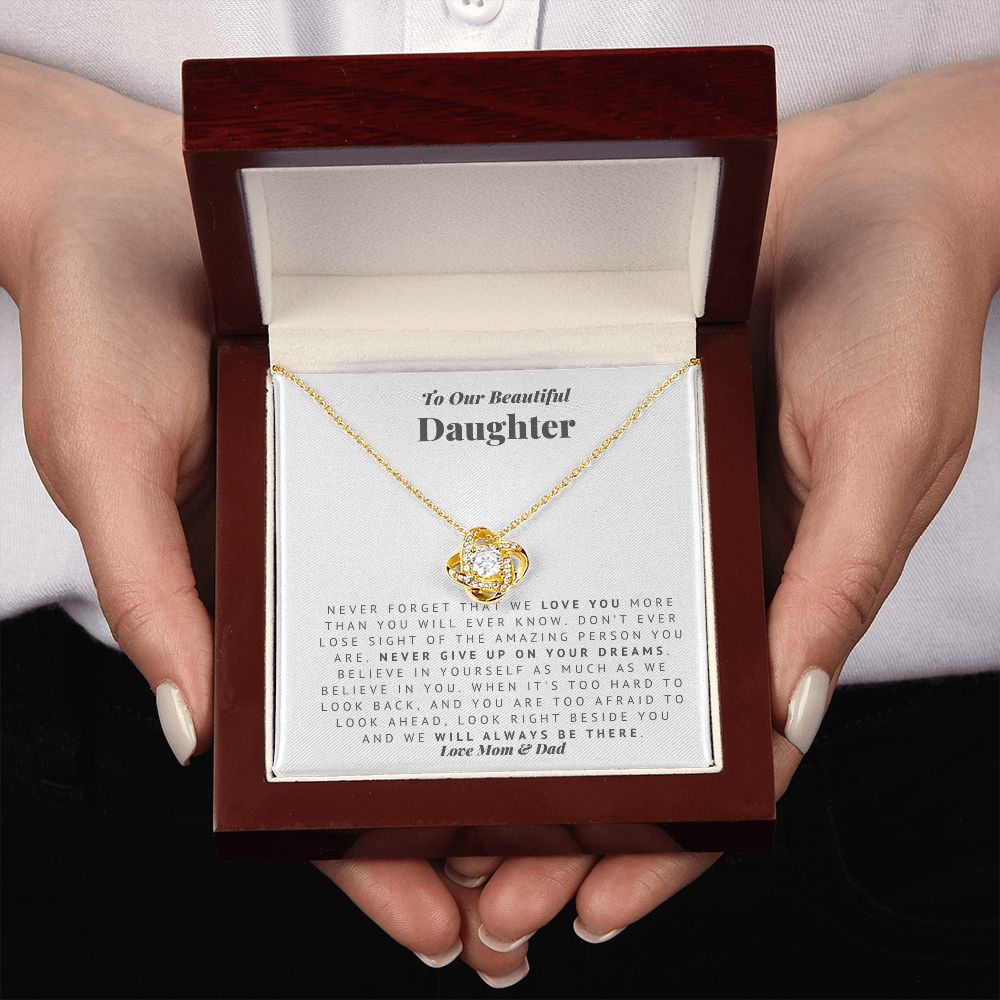 To Our Daughter - Always There Love Knot Necklace