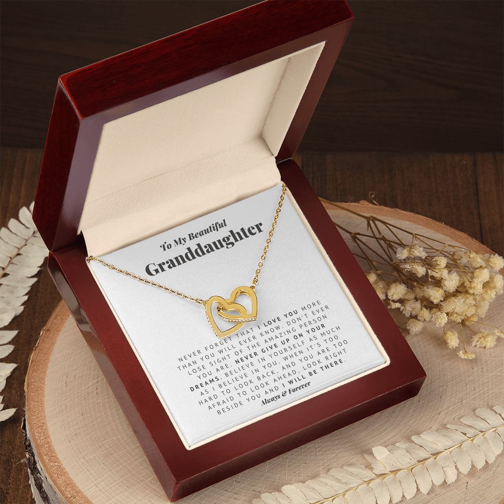 Always There Necklace Gift for Granddaughter from Grandmother Grandfather with Meaningful Message Card