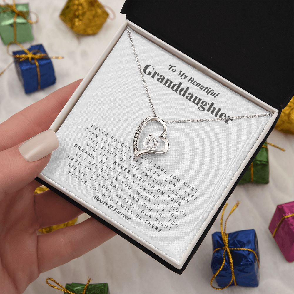 To My Granddaughter Always There Forever Love Necklace