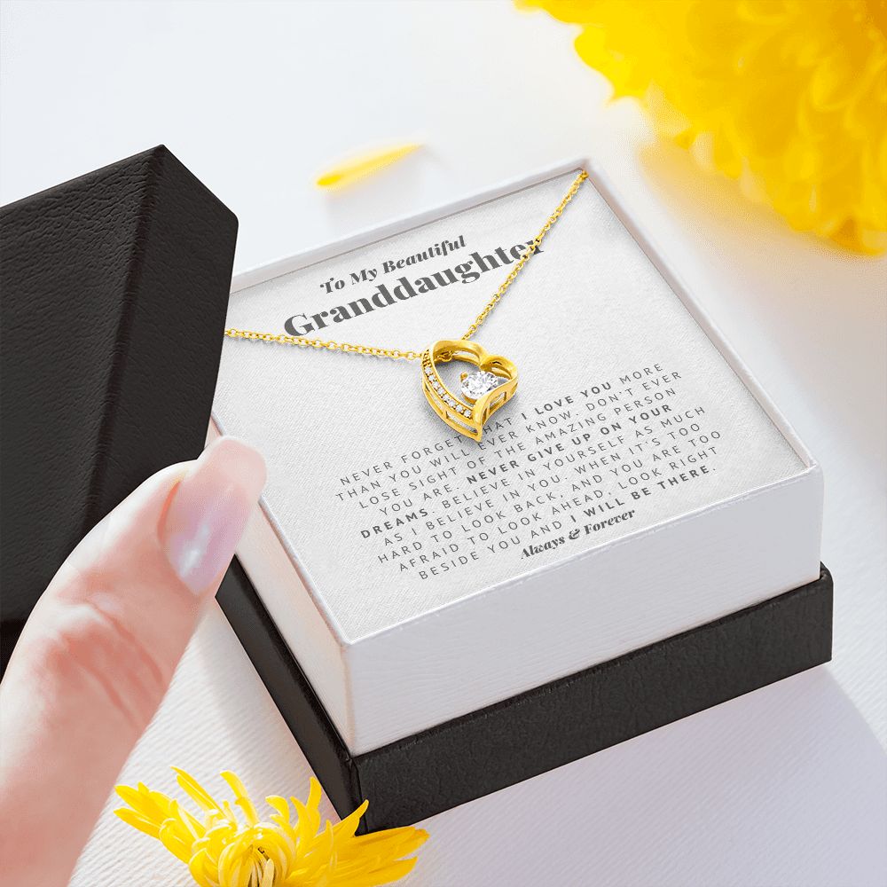 To My Granddaughter Always There Forever Love Necklace